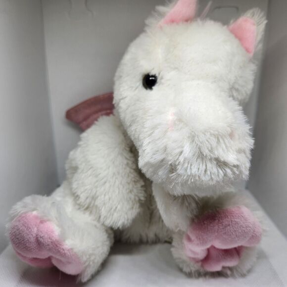 KellyToy Unicorn Hand Puppet Plush Stuffed Toy Pink Mane Tail Shiny Wings - Picture 1 of 11